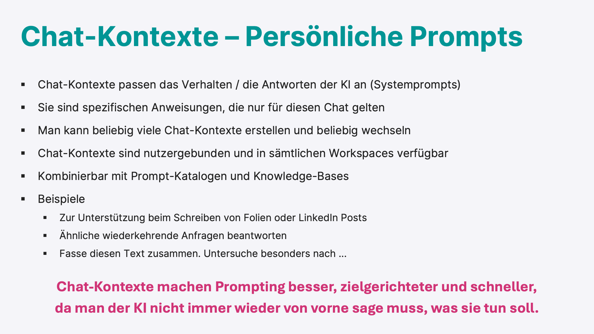 Chat-Kontexte – Anwendung im Chat