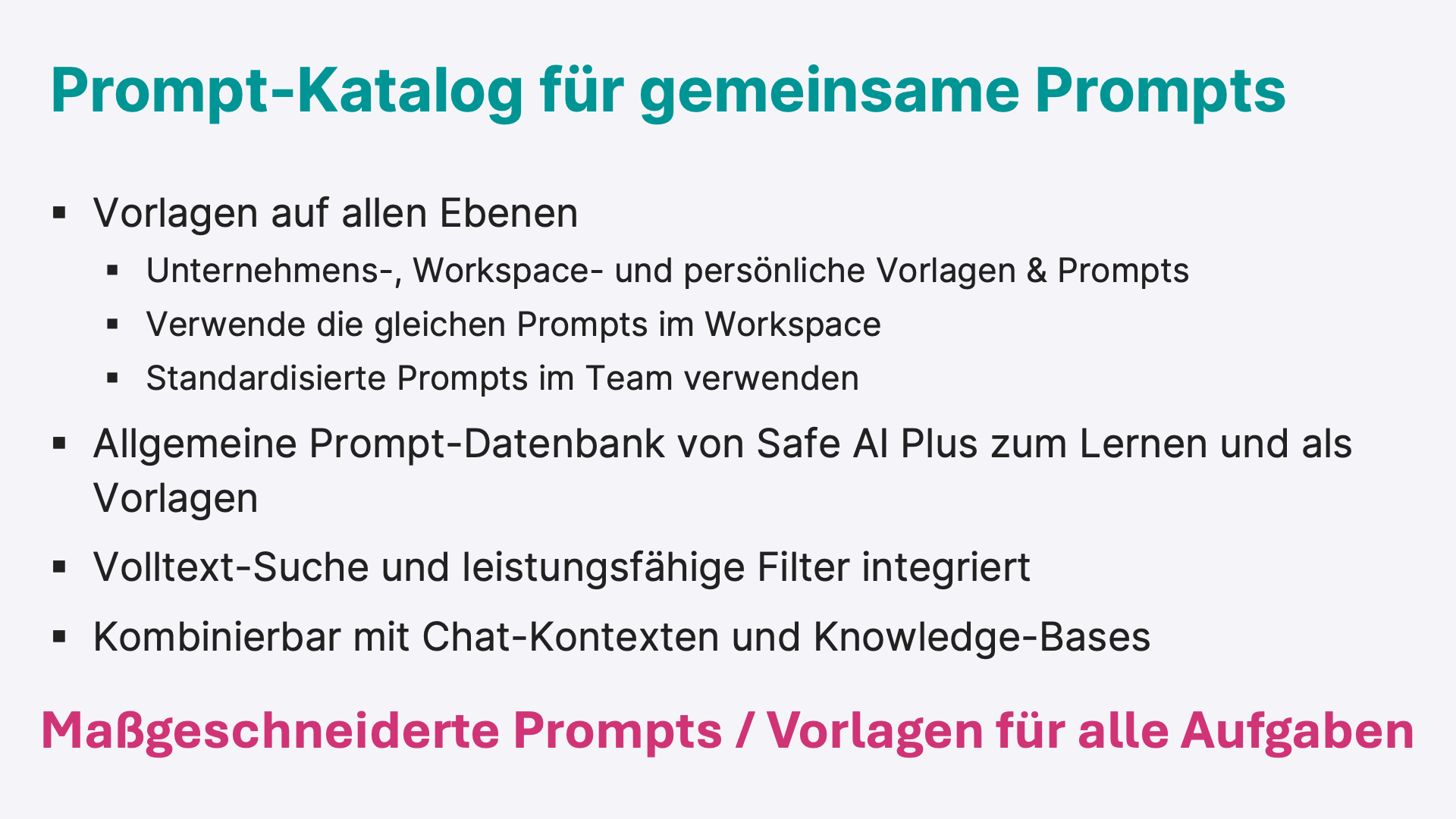 Prompt-Katalog – Kombination mit Chat-Kontexten und Knowledge Bases