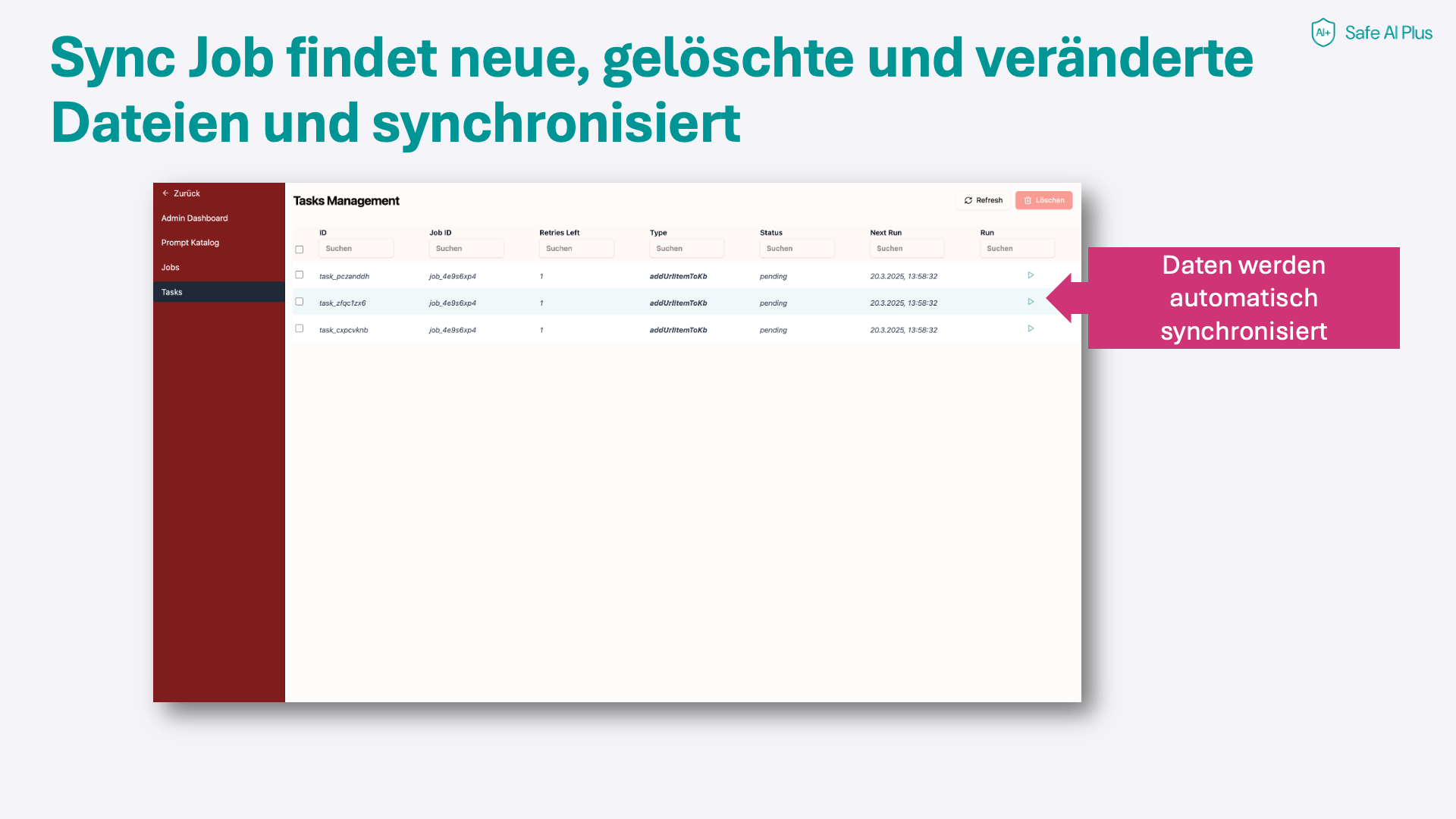 Automatische Synchronisation – Task Management