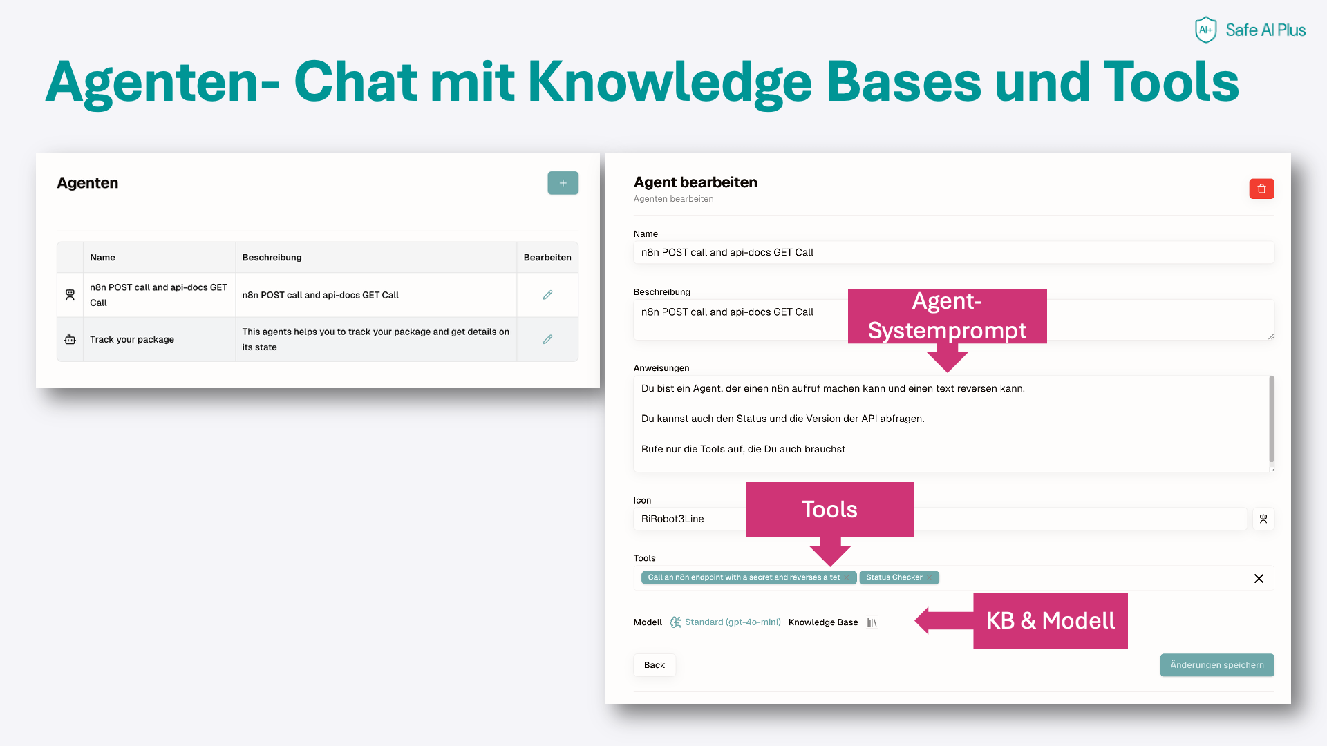 Agenten mit Knowledge Bases und Tools