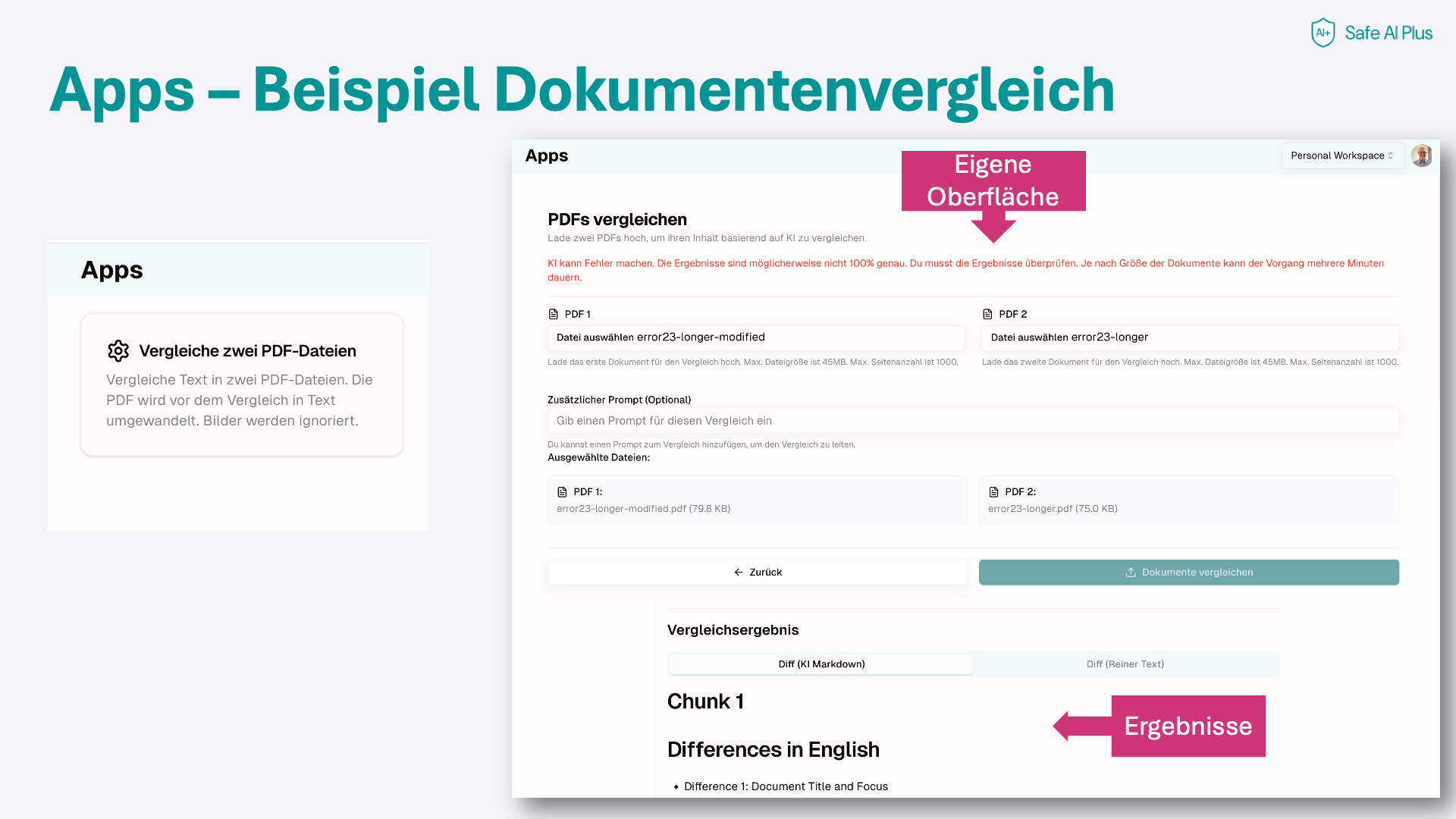 Apps – Beispiel Dokumentenvergleich