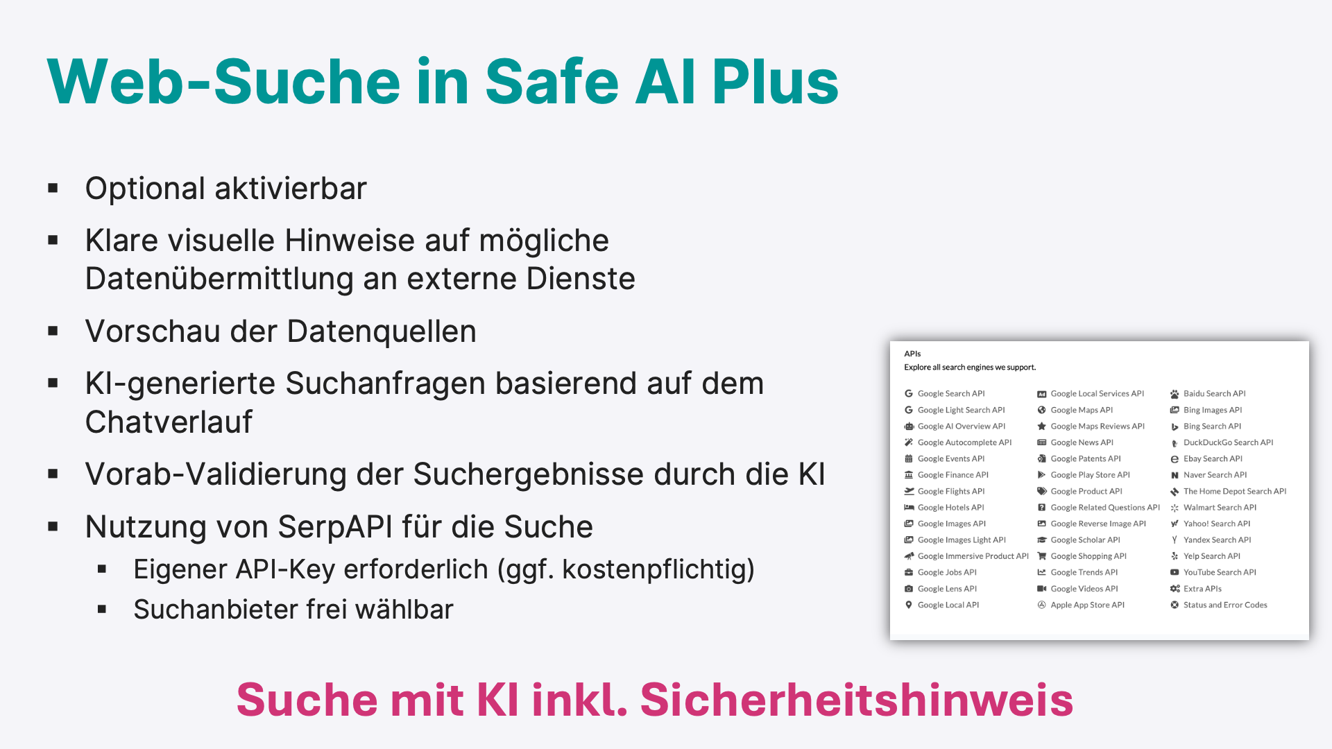 Websearch Übersicht